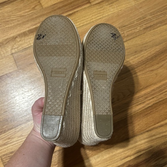 TOMS Women's Monica Wedge Sandal Cream Taupe Natural Hemp Leather Heel Size‎ 9.5 - Picture 5 of 5